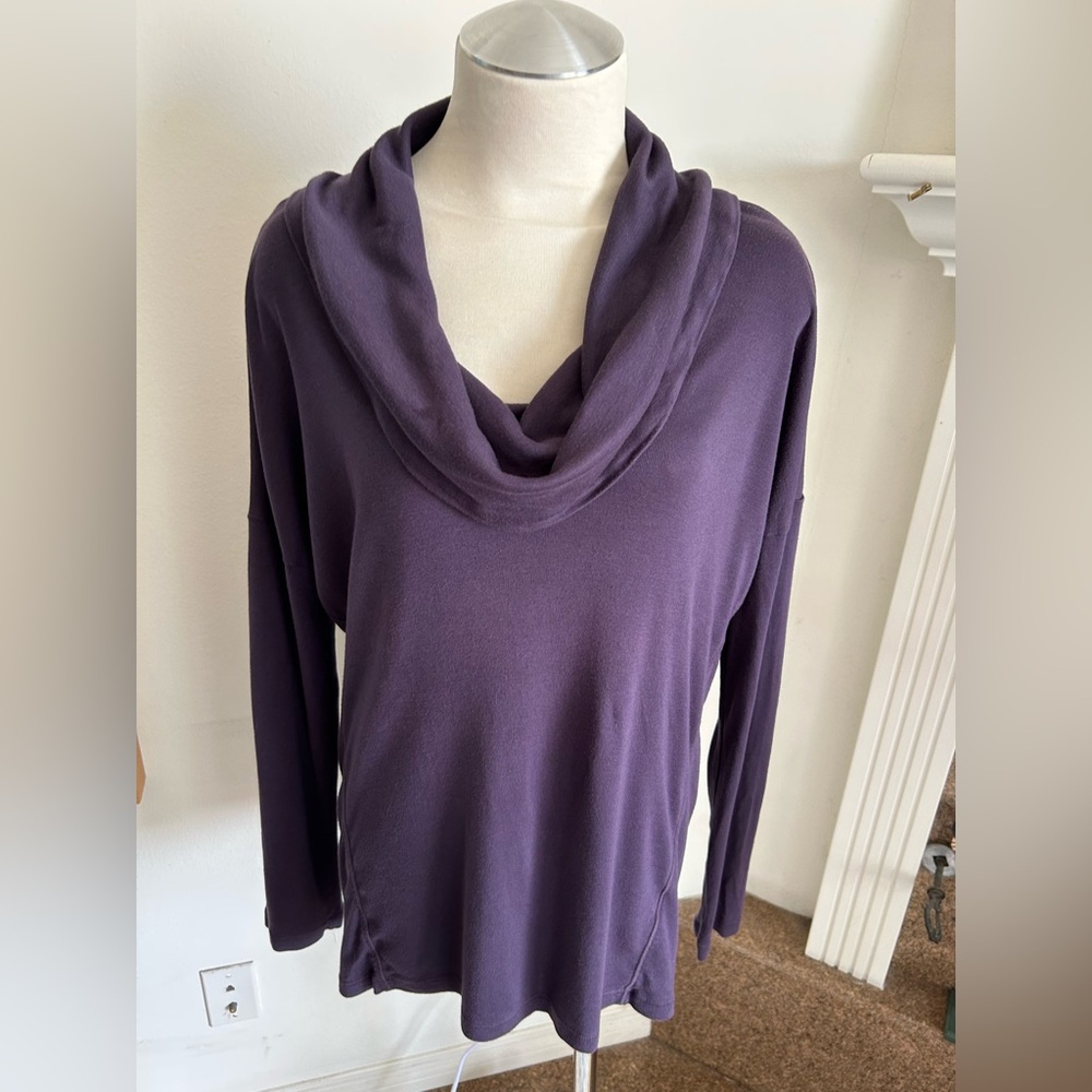 SPLENDID Yoga Cowl Neck Long-Sleeve Top, Size Large